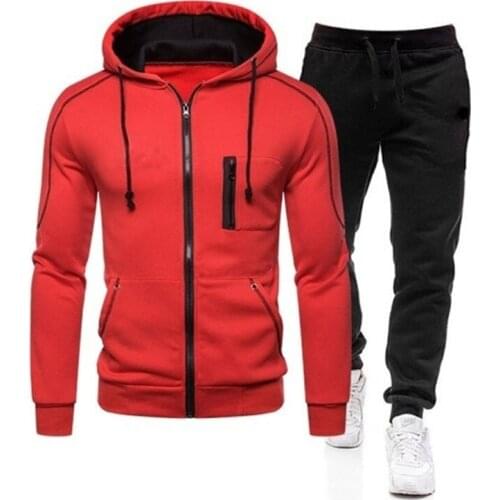 Jogging Suits Zipper Jacket And Sweatpant Tracksuit Fashion Mens Pullover Hoodie Tow Pieces Sets