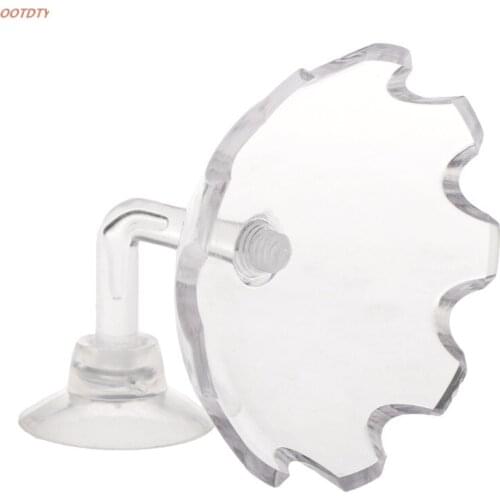 OOTDTY Fish Tank Feeder Aquarium Shrimp Acrylic Feeding Bowl Floating Clear With Sucker Fish Dish Container