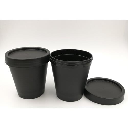 42pcs/lot 200ml 6.8oz PP Plastic Black Cosmetic Face Mask Jar Container for Cream Empty Wide Mouth Jar with Black Lid