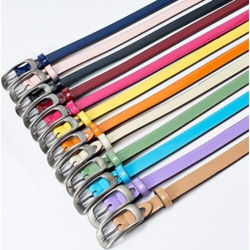 Luxury 12 Colors Women leather pin buckle Waist belts Casual waistband belt jeans woman ceinture femme luxe Black Orange BT003