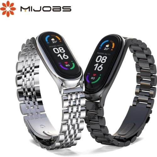 Mi Band 3 4 5 6 Strap For Xiaomi Mi Band 6 Bracelet Mi Band 5 Strap Wristband Pulseira Miband 4 Correa Metal Screwless Steel