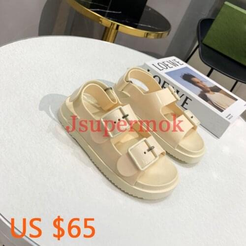 High quality Platform Sandals Summer Round Toe Patent leather Casual Ladies Outdoor Shoes Handmade Flat Sandal