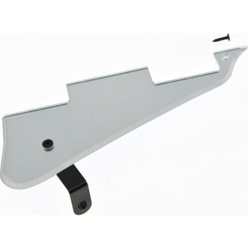Silver Mirror LP Guitar Pickguard Scratch Plate w/ Black Bracket