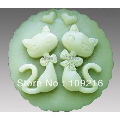 1pcs Cat Lovers (50455) Silicone Handmade Soap Mold Crafts DIY Mold