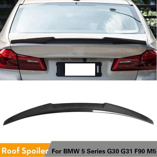Rear Trunk Lip Spoiler or BMW G30 G31 5 Series 540i M Sport F90 M5 2017 - 2019 Carbon Fiber Rear Trunk Boot Lip Spoiler