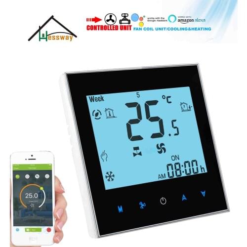 HESSWAY heat cool temp 0-10V WIFI THERMOSTAT for programable thermostatic valve&fan