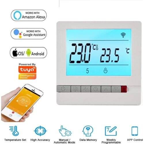 Tuya WiFi Smart Thermostat, Electric Floor Heating Water/Gas Boiler Temperature Remote Controller for Google Home, Alexa