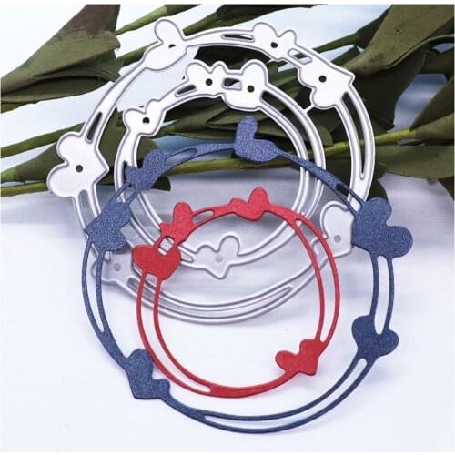 Heart Circle Metal Cutting Dies Scrapbook Photo Alum Paper Cards Embossed Decorative Craft Slimline Die Handmade Mold