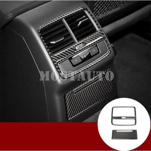 For Audi A4 S4 Carbon Fiber Inner Rear Air Vent Outlet Trim Cover 2016-2020 2pcs Car Accessories Interior Car Decor Car Trim