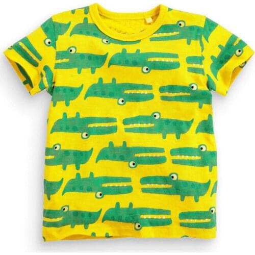 High-quality Brand Summer boys girls t-shirt Jurassic World dinosaur Print car 3D Embroidery Cotton Kids Tees tops baby clothes