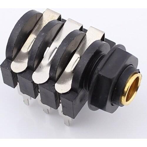 100pcs/6.35mm female jack microphone audio video stereo connetor sokcet 6.5mm jack