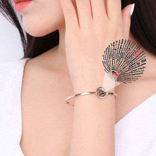 100 Languages- I Love You Bracelet Valentines Day Best Gift For Girlfriend Mom Wife Roman Numerals Crystal Charm Bracelets INS