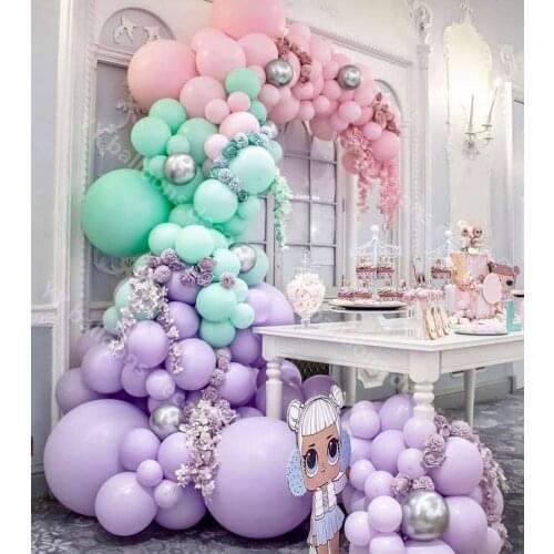 114pcs Pastel Baby Pink Macarons Latex Birthday Party Decor Kids Candy Party Balony Baby Shower Valentines Day Golobos