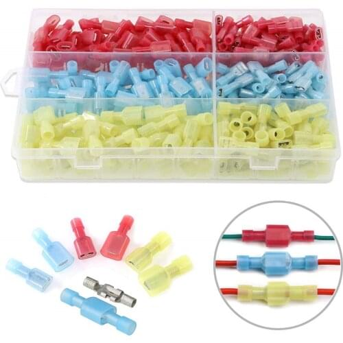 180Pcs Assorted Spade Crimping Terminals Nylon Wire Crimp Connector Female Male Fully Insulated Butt Splice Terminal Kit