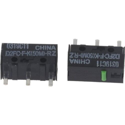 2Pcs Original Mouse Micro Switch D2FC-F-K(50M)-RZ Green Dot 50 Millions click lifetime for razer