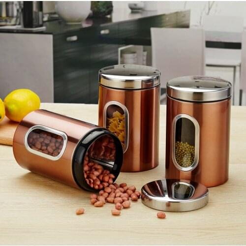 3pcs/set Food Storage Box with Lids Grain Food Storage Container with Transparent View Window Food Storage Organization