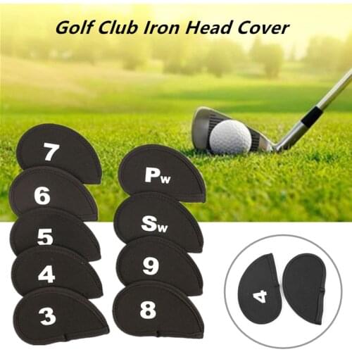 9Pcs/Set Portable Golf Iron Head Cover Clubs Sports Waterproof Golf Wedges Protector