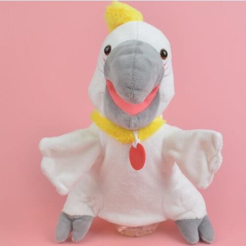 White Color Parrot Cartoon Parrot Hand Puppet Cute Bird Animal Toy Storytelling Prop Children Gift Kindergarten Teaching Tool