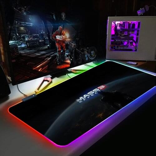 Game RGB Large Mouse Pad for Effect N7 Game Logo Gamer kawaii gaming accessories Padmouse LED Backlight Pads Keyboard Table Mat