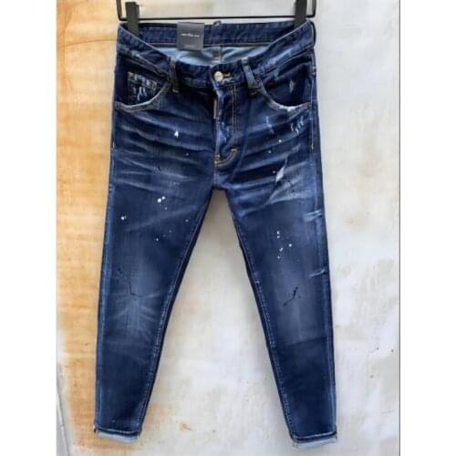 Jeans Pants Design Cool Top Jeans Men Slim Jeans Denim Trousers Blue Hole Pants Jeans For Men 966-1