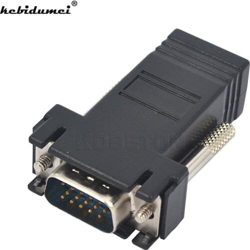 Kebidumei VGA revolution Extender Male to LAN CAT5 CAT6 RJ45 Network Cable Female Adapter Computer Extra Switch Converter Kit