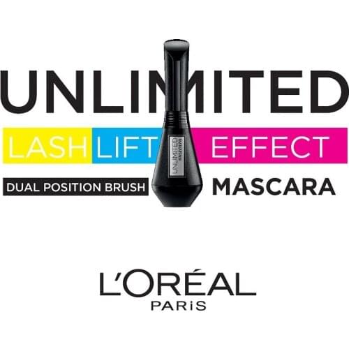 L'Oreal Paris Unlimited Lash Lifting and Lengthening Washable Mascara, Blackest Black, 0.24 fl. oz. With Unlimited mascara