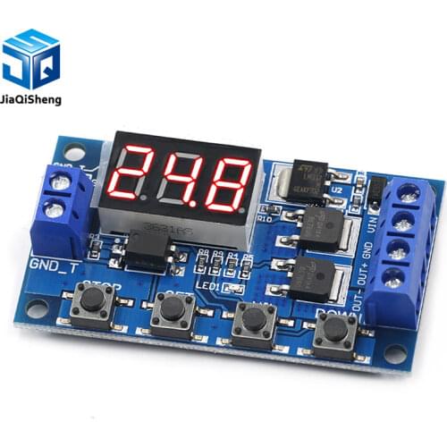 DC 12V 24V Dual MOS LED Digital Time Delay Relay Trigger Cycle Timer Delay Switch Circuit Board Timing Control Module DIY
