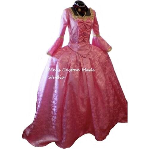 Custom Made Marie Antoinette French Colonial Beethoven Waltz Pink Masquerade Ball Venice Mardi Gras Panniers Dress Gown Costume
