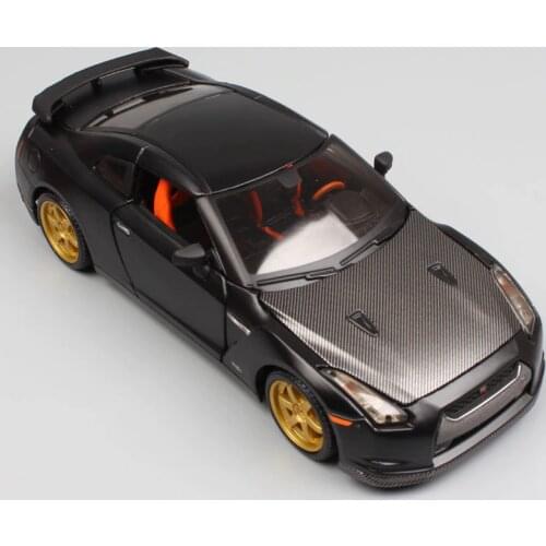 1:24 Scale mini children Nissan GTR 2009 GT-R R35 carbon fiber charger metal diecast model racing sport auto cars toys gift boys