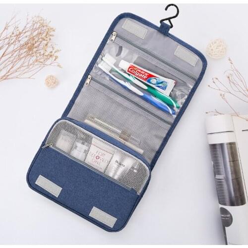 Make Up Storage Bag Business Leisure Hook Mens Toilet Bag Waterproof Folding Plain Solid Color Small Size Travel Wash Bag