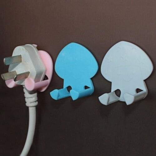 Wall Storage Hook Power Plug Socket Hanger Holder Punch-free Transparent Strong Adhesive Hook Home Office Kitchen Bathroom