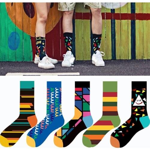 New Mens sock Brand Diamond Ramen Astronaut Pattern Hip hop Cool Socks for Men Winter Thick Long Skate Funny Socks Colorful