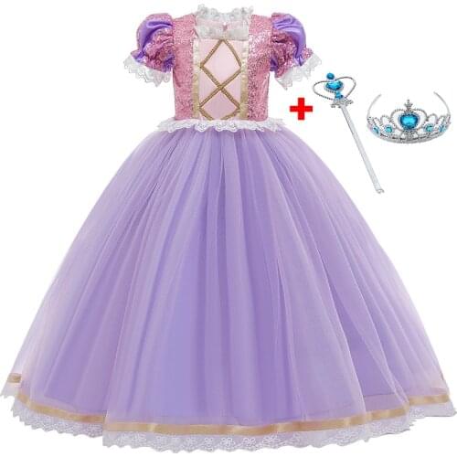 Girl Dresses Princess Dress Girl Dress Halloween Snow Woman Rapunzel Dress Childrens Character Performance Dress