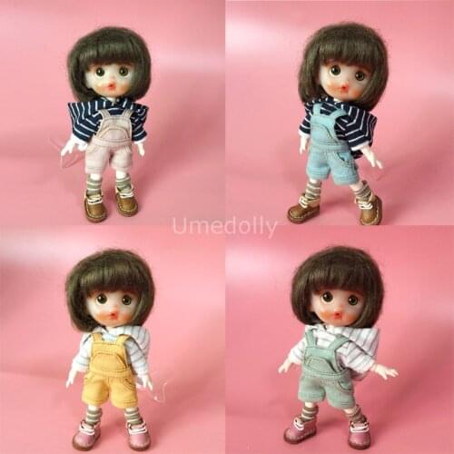 1PCS Cute Bib Pants Suspender for 1/12 BJD, OB11, Obitsu11 Doll Clothes Outfits Accessories