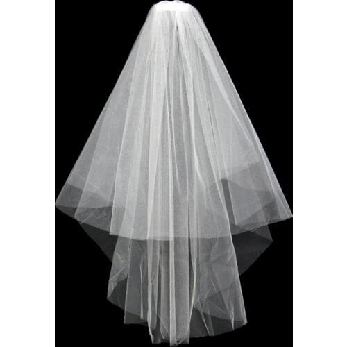 Simple Short Tulle Wedding Veils Cheap 2018 White Ivory Bridal Veil for Bride for Mariage Wedding Accessories