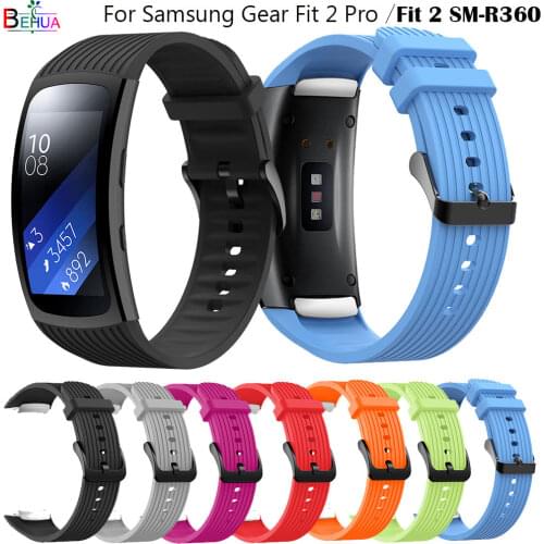 BEHUA WatchBand Strap For Samsung Gear Fit 2 Pro bracelet sport Silicone WristBand For Samsung Fit2 SM-R360 waterproof L/S size