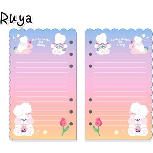 A6 Notebook Refill Ring Journal Core Spiral Replacement Cute Kawaii Note Book Weekly Grid Blank Line Diary Paper planner agenda