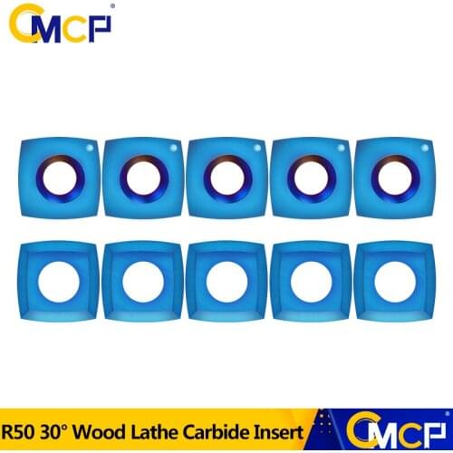 CMCP Wood Lathe Carbide Insert R50 30 Degrees Wood Lathe Insert Cutter 15x15x2.5mm Square Woodworking Lathe Tool