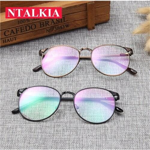 Vintage Retro Round Metal Spectacles Frame Women Men Anti Blue Light Ray Blocking Eye Glasses Frames Clear Lens Eyewear