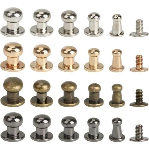 10pcs Metal Alloy Knob Screw Rivets Studs DIY Crafts Leather Belt Watchband Round Monk Head Rivets Spikes Decor Nail Buckles