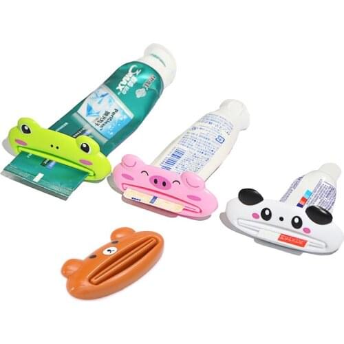 Cartoon Animal Toothpaste Squeezer Facial Cleanser Press Tooth Paste Holder Oral Care Tube Cosmetics Rolling Squeezing Dispenser