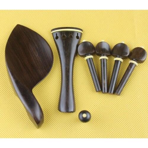 High class 4/4 undyed ebony Luthier violin parts full size, violin accessories