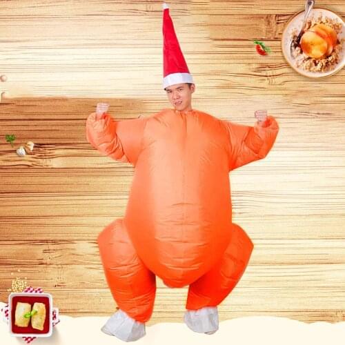Adults Inflatable Turkey Costume Halloween Thanksgiving Day Cosplay Jumpsuit Party Holiday Supplies Kids Favor