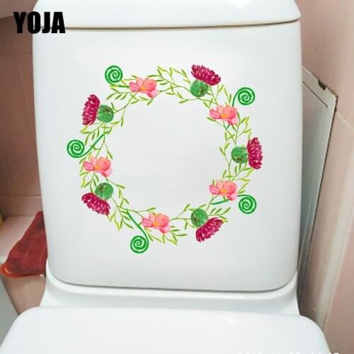 YOJA 21.7*21CM Hand Drawn Beautiful Wreath Cartoon Kids Rooms Decor Wall Decal Toilet Sticker T1-0797