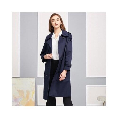 Autumn Spring Windbreaker Women 2020 European New Double Breasted Waterproof Trench Caot Female Outwear Hot Sale LX1564