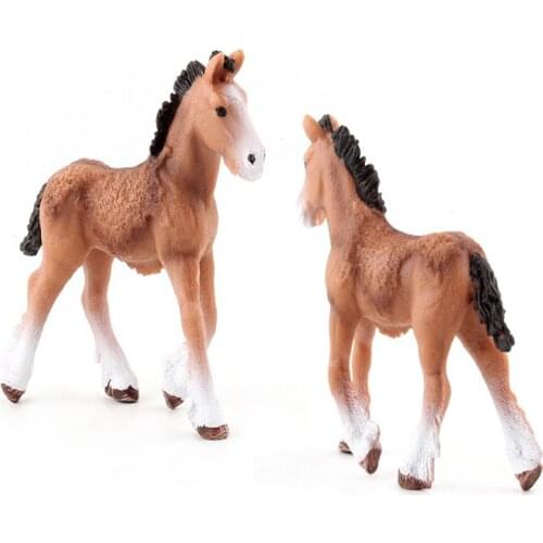 1PC Lovely Shire Horse Models Kids Cheap Toys Birthday Gifts Collections Decorations DIY