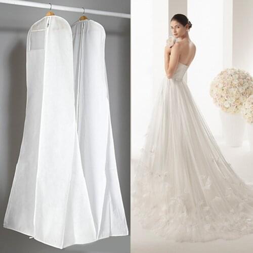 1Pieces Non-Woven Fabric Wedding Dresses Garment Dust Proof Cover Bags Long Clothes Bridal Dress Storage Bags 3-Sizes