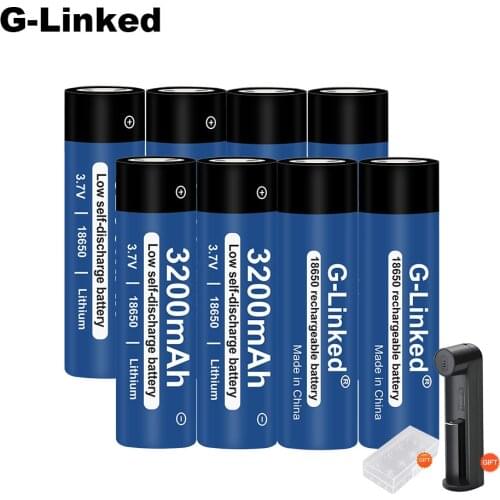 100% New 18650 Battery 3.7V 3200mAh 18650 Lithium Battery Li-ion Rechargeable Battery for Wireless Doorbell Batteries