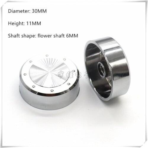 2 Piece 30*11MM silver plating plastic knob potentiometer rotary encoder volume switch knob suitable for flower shaft 6MM