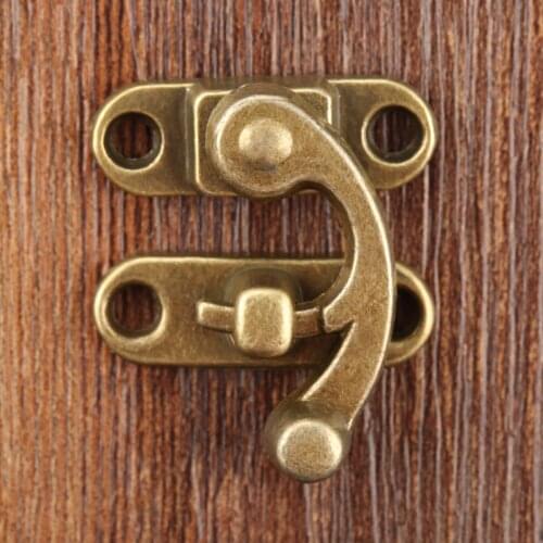 2pcs Lock Decorative Latch Hasps Hook 29x33mm Gift Wooden Jewelry Box Padlock With Screws For Furniture Hardware